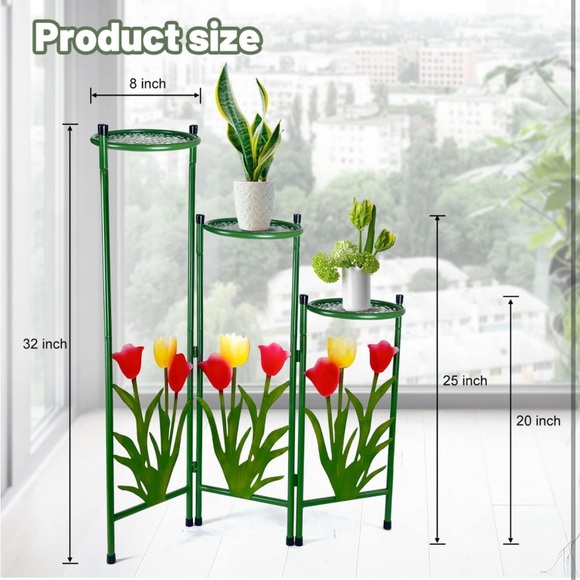 3 Tier Colorful 🌈 Pot Holder Planter 🪴Display 32 Inches🌷Tulip 🌷 - Picture 8 of 11